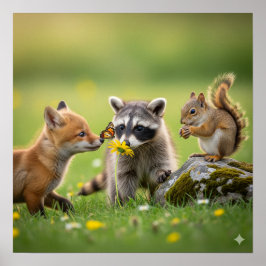 Adsible Baby Forest Animals Poster