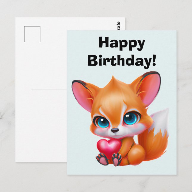 Adsible Baby Fox Vykort (Fram/baksida)