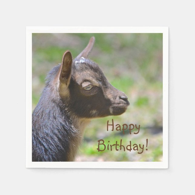 Adsible Baby Goat Birthday Pappersservett (Framsidan)