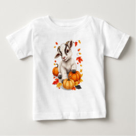 Adsible Baby Goat med Pumpkins Fall T Shirt