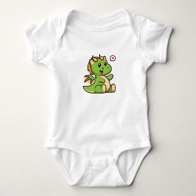Adsible Baby Grönt Dragon T Shirt (Framsida)
