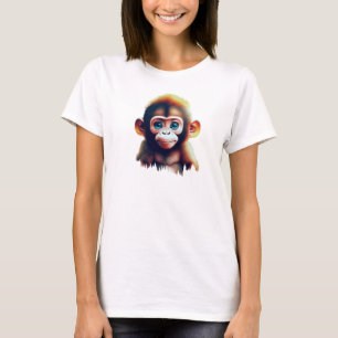 Adsible Baby Monkey in a Forest Setting T Shirt