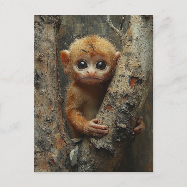 Adsible Baby Monkey Vykort (Framsida)