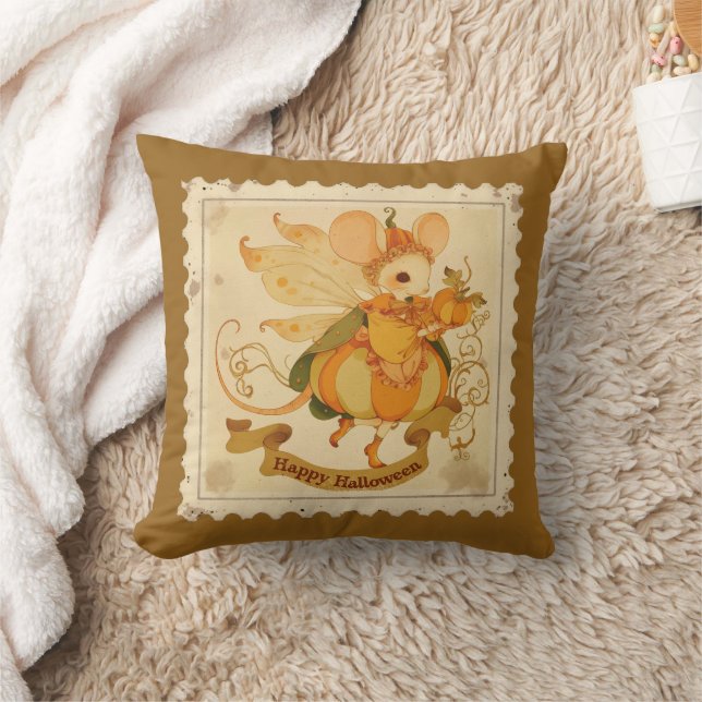 Adsible Baby Mouse Pumpkin Halloween Pillow Kudde (Filt)