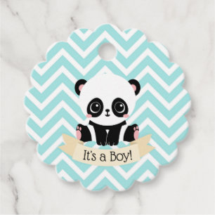 Adsible Baby Panda Blue Baby Shower Gåvor Etiketter