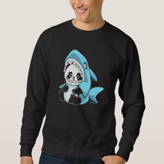 Adsible Baby Panda Shark Lång Ärmad Tröja (Framsida)