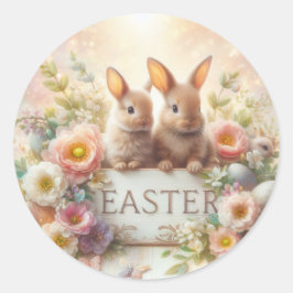 Adsible Baby Påskhares Runt Klistermärke