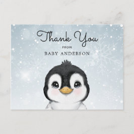 Adsible Baby Penguin Winter Tack vykort