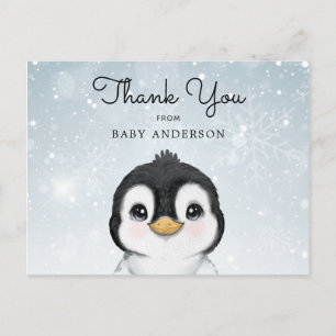 Adsible Baby Penguin Winter Tack vykort