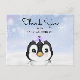 Adsible Baby Penguin Winter Tack vykort