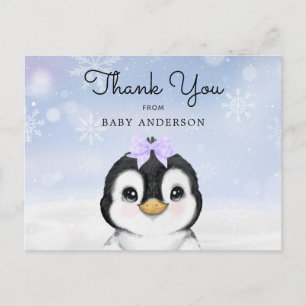 Adsible Baby Penguin Winter Tack vykort