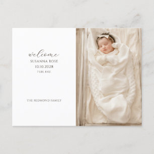 Adsible Baby Photo Birth Meddelande Vykort