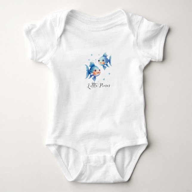 Adsible Baby Pisces Zodiac Bodysu - Cute Astrolog T Shirt (Framsida)