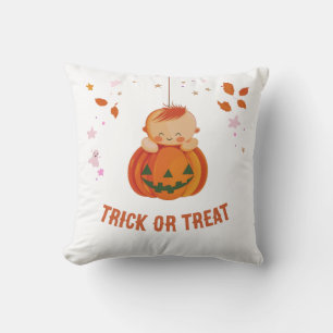 Adsible Baby Pumpkin Bus eller godis Halloween Kudde