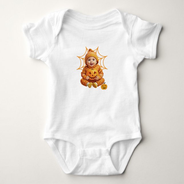 Adsible Baby Pumpkin Outfit for Halloween T Shirt (Framsida)