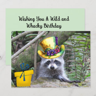 Adsible Baby Raccoon Birthday Flattkort