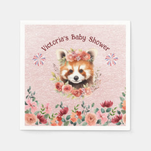 Adsible Baby Red Panda Bear Baby Shower Pappersservett