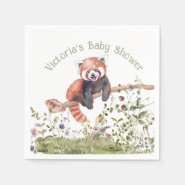 Adsible Baby Red Panda Bear Baby Shower Pappersservett