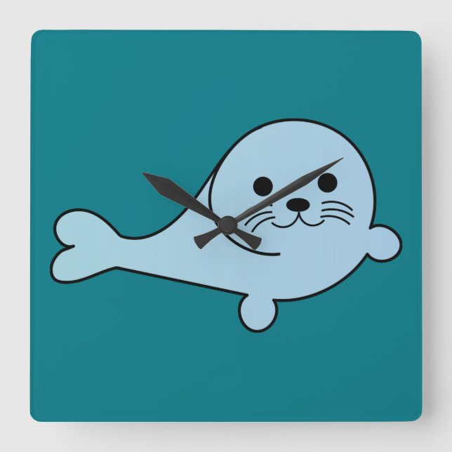 Adsible Baby Seal Fyrkantig Klocka (Framsida)