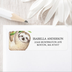 Adsible Baby Sloth Baby Shower Address Label Returadress Etikett