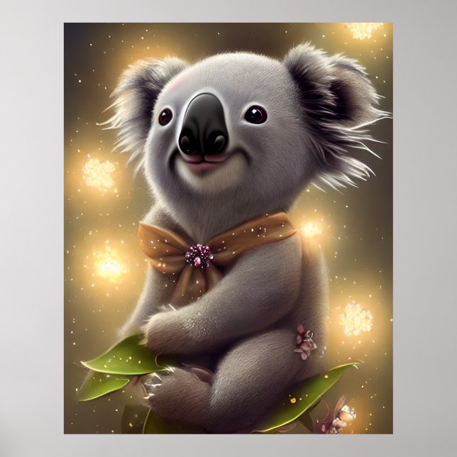 Adsible Baby Smiling Koala Bear Poster (Framsidan)
