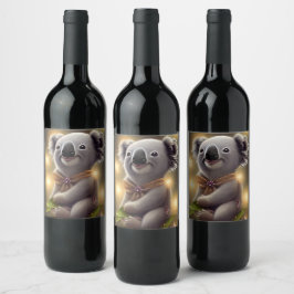 Adsible Baby Smiling Koala Bear Vinflaska Etikett