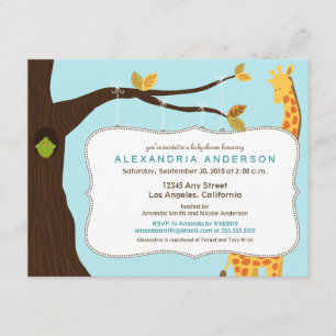 Adsible Baby Träd Baby Shower-inbjudan (aqua) Inbjudningar