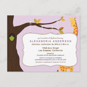 Adsible Baby Träd Baby Shower-inbjudan (lilac) Inbjudningar