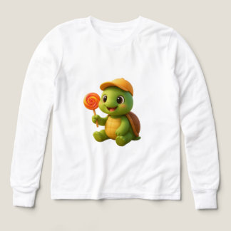 Adsible Baby Turtle with Lollipop T Shirt