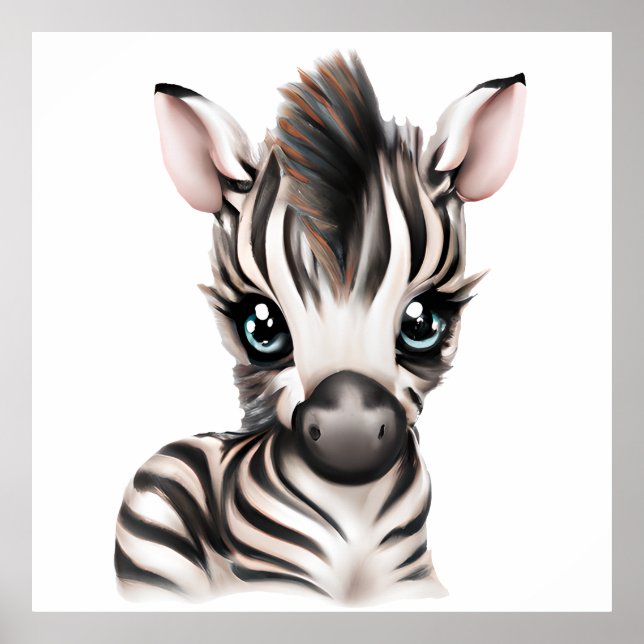 Adsible Baby Zebra Poster (Framsidan)