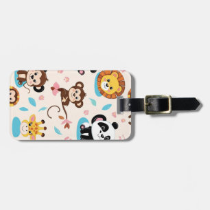 Adsible Baby Zoo Animals Seamless Mönster Bagagebricka