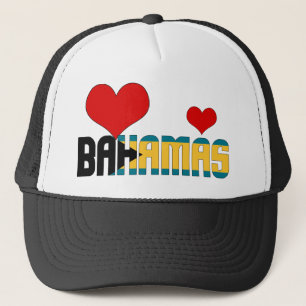 Adsible Bahamas Flagga Hearts Patriotic Keps