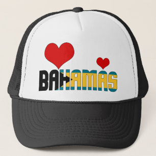 Adsible Bahamas Flagga Hearts Patriotic Keps