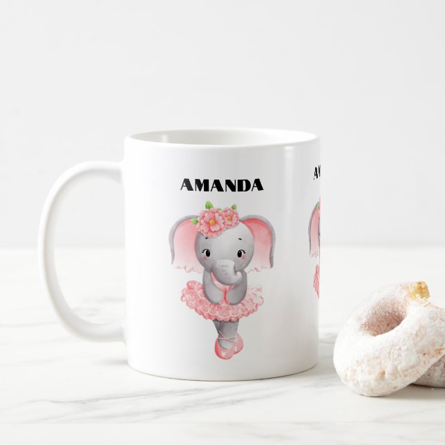 Adsible Ballerina Elephant en Pointe Kaffemugg (Med munk)