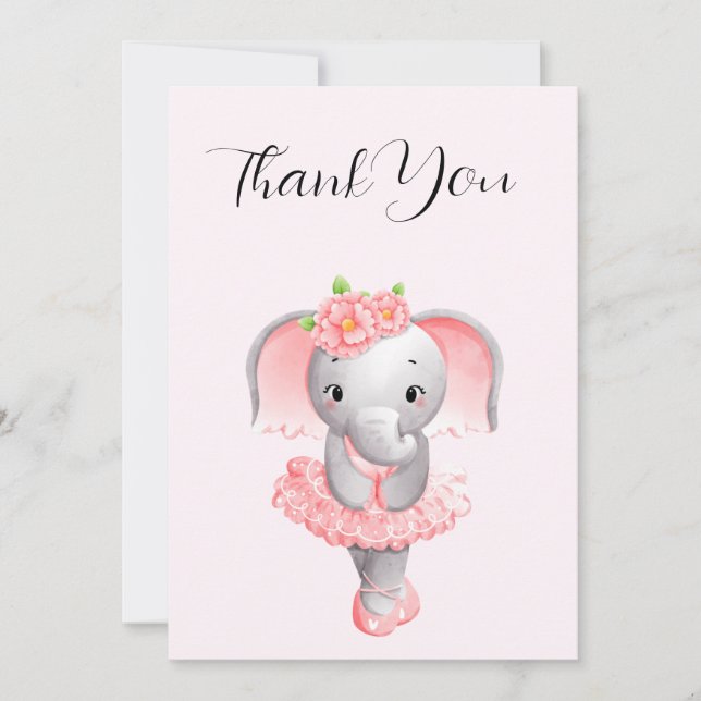 Adsible Ballerina Elephant en Pointe Tack Kort (Framsida)
