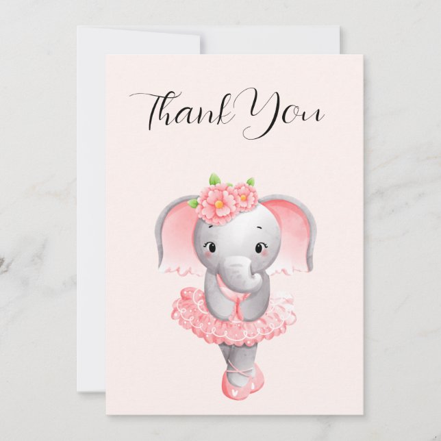 Adsible Ballerina Elephant en Pointe Tack Kort (Framsida)