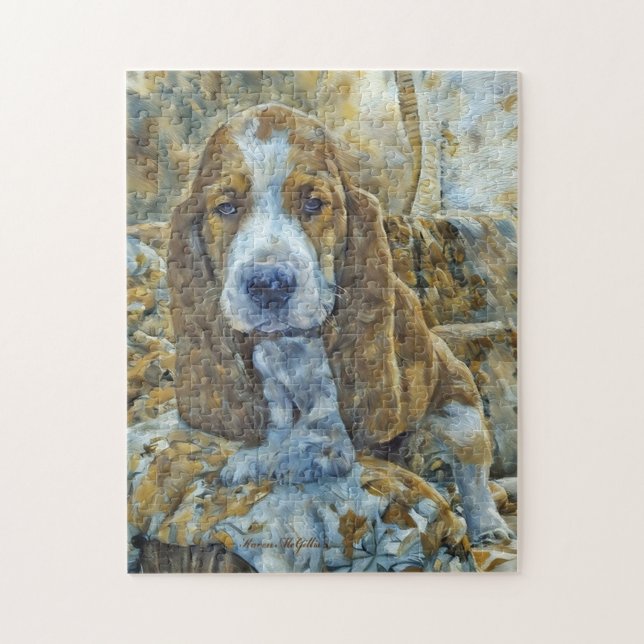 Adsible Basset Hound Puppy Pussel (Vertikal)