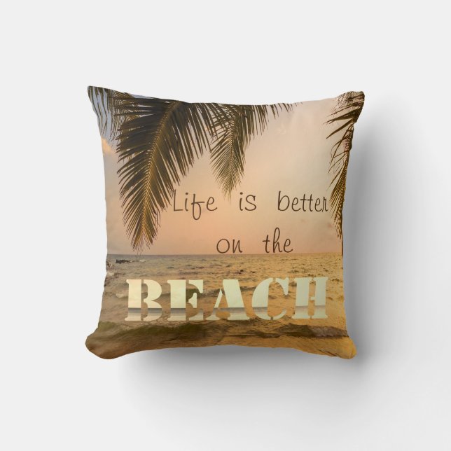 Adsible Beach Sunset Handflatan Kudde (Framsida)