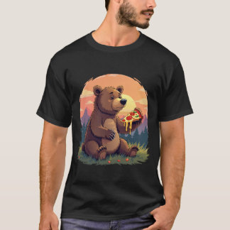 Adsible Bear Eating Pizza T Shirt
