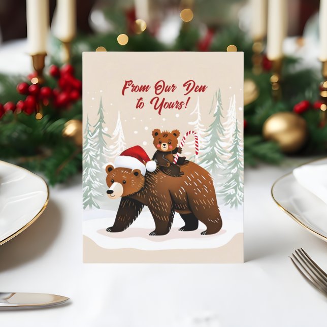 Adsible Bears och Festive Message Helg Vykort (Skapare uppladdad)