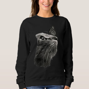 Adsible Black Cat Butterfly T Shirt