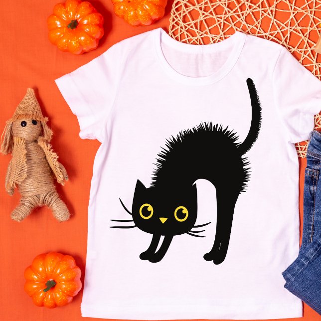 Adsible Black Cat Halloween T Shirt (Skapare uppladdad)