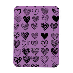 Adsible Black Heart Scribble Teckning Magnet