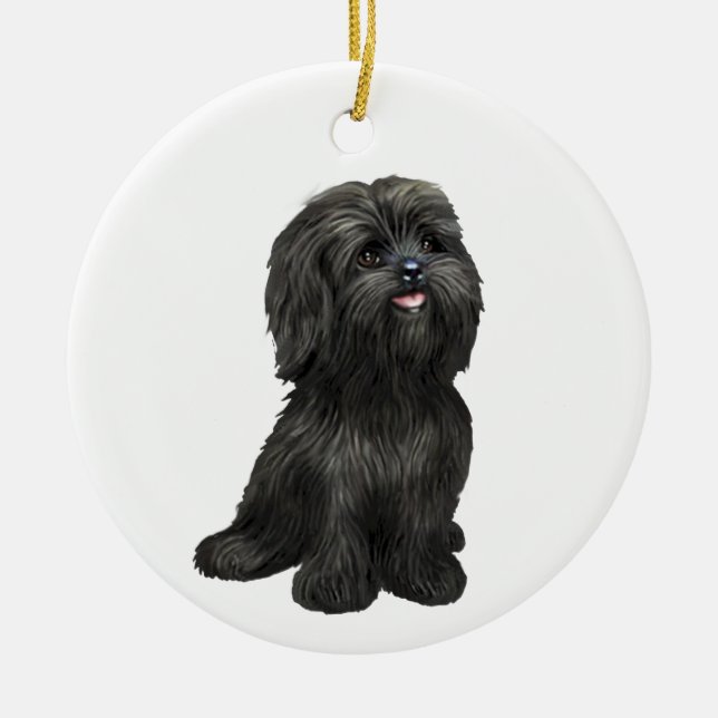 Adsible Black Shih Tzu - Bara Hund Ornament (Framsidan)