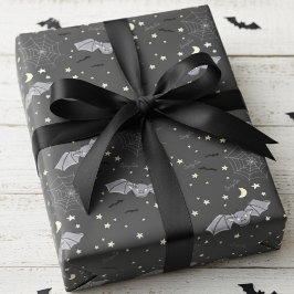 Adsible Black Spooky Cute Girly Fladdermus Hallowe Presentpapper