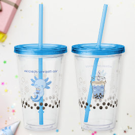 Adsible Blue Axolotl Boba Mjölk Tea Take Away Mugg