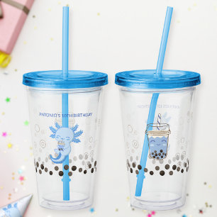 Adsible Blue Axolotl Boba Mjölk Tea Take Away Mugg