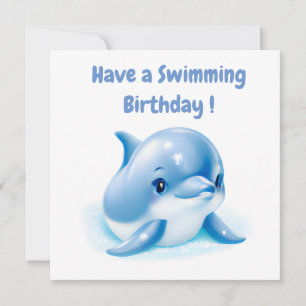 Adsible Blue Baby Dolphin Julkort