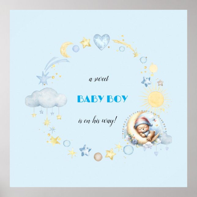 Adsible Blue Bord Confetti Poster (Framsidan)