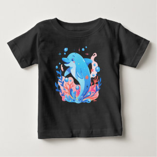 Adsible Blue Dolphin Baby Bodykostin T Shirt